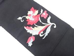 アンティーク　花唐草模様織り出し名古屋帯（着用可）